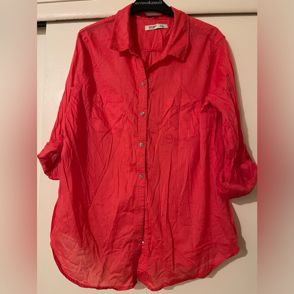 Old Navy Hot Pink Button Down Top